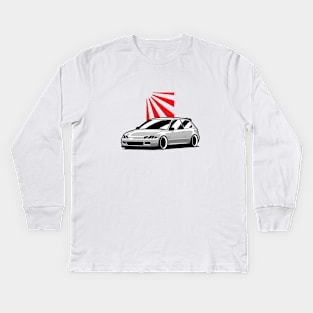 Silver Civic Gen 5 JDM Kids Long Sleeve T-Shirt